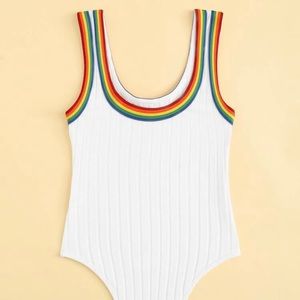 Rainbow tape bodysuit